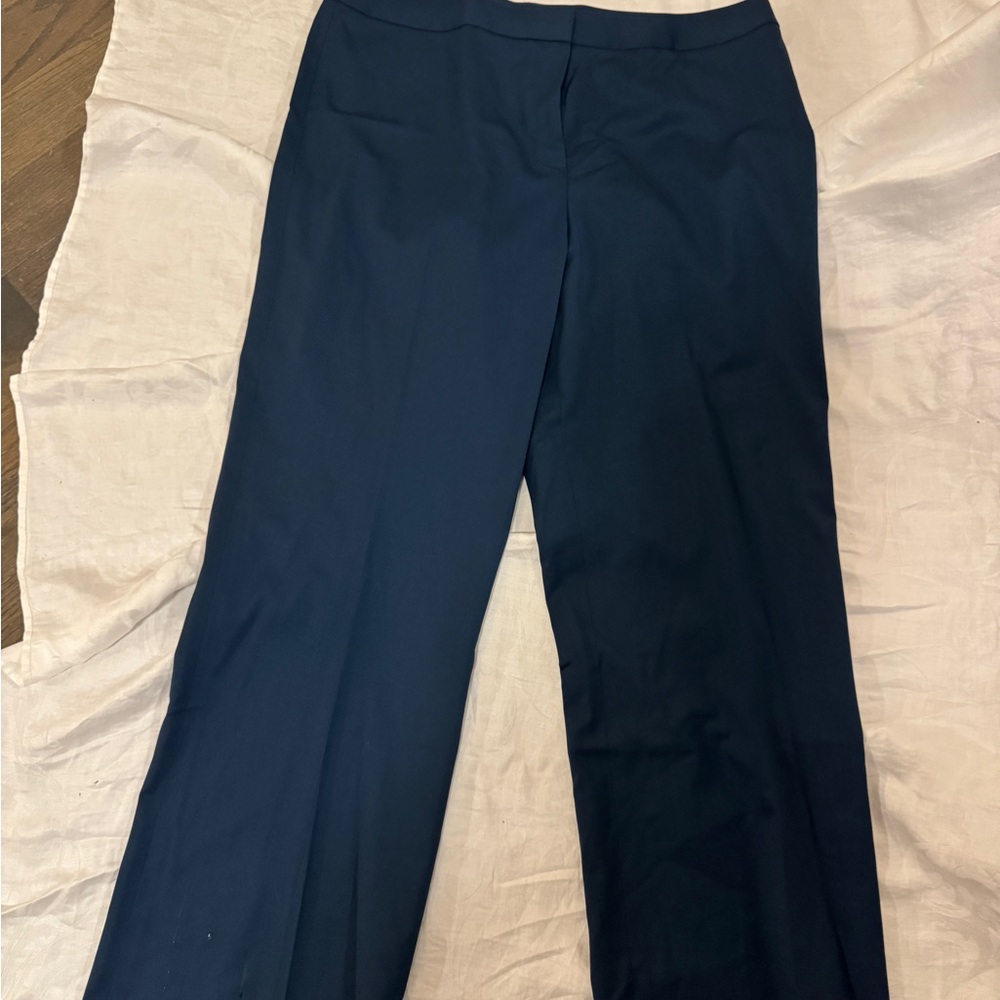 Lafayette 148 New York Navy Wide Leg Pants